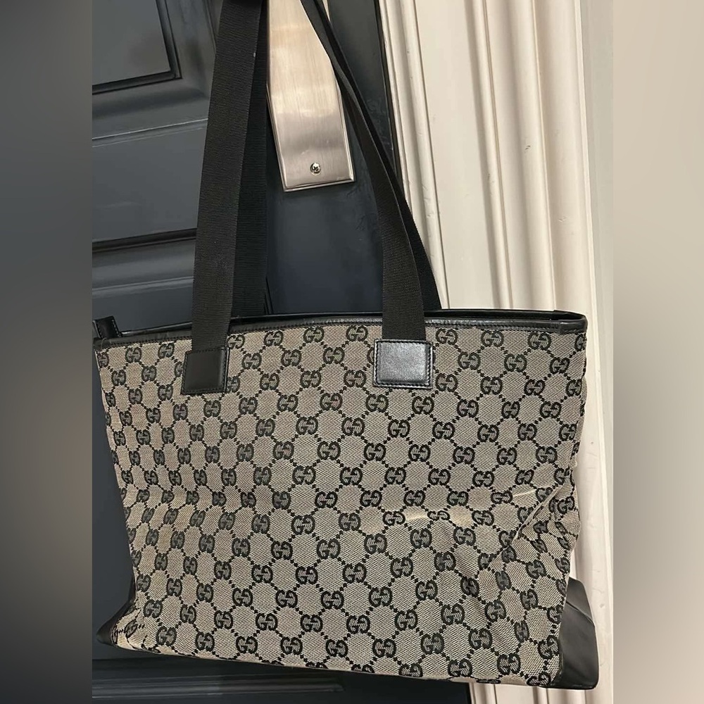 Gucci Black and Cream Tote Bag